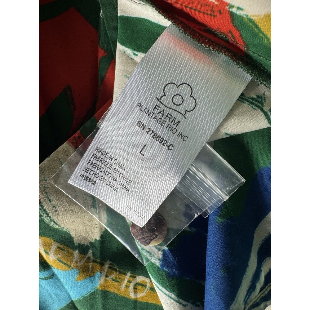 Farm Rio Tropical Cotton Tiered Button Front Maxi Dress L NWOT - Picture 5 of 12